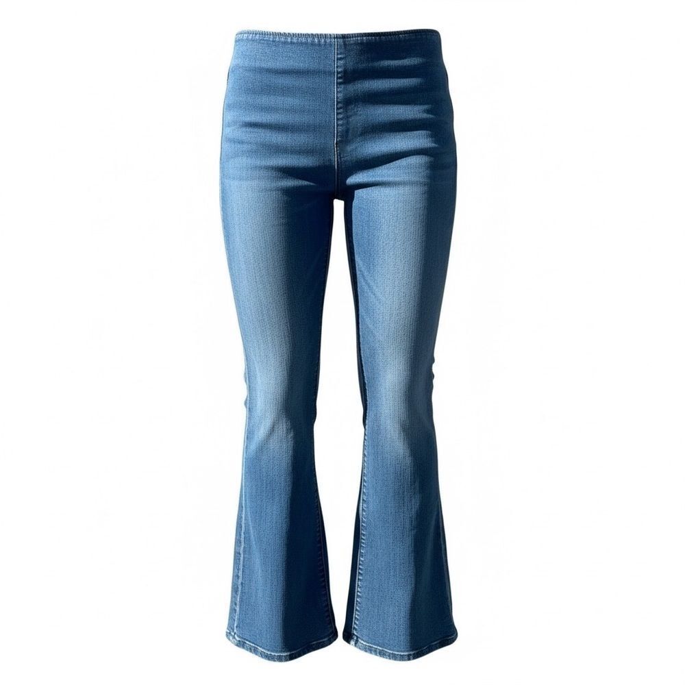 Free People Pull-On Flare Jeans Blue Size 27 Stretch Denim Mid Rise Y2K Boho